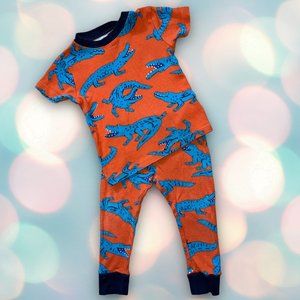 Carter’s Baby Boy’s Orange Blue Alligator Short Sleeve Pajama Set Size 18 Months